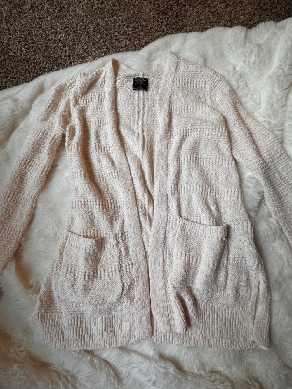 Abercrombie & Fitch Cream Cardigan